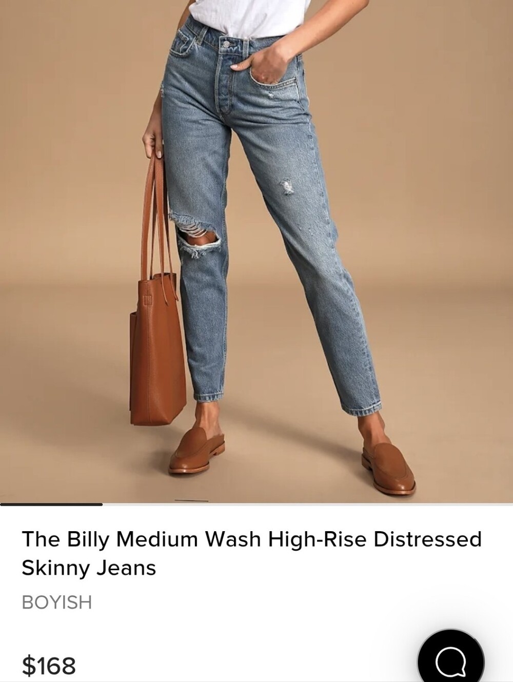 Boyish The Billy Medium Wash High-Rise Distressed Skinny Jeans - Blue
